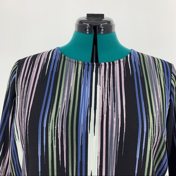 Vince Camuto Striped Print Flounce Sleeve Blouse, Medium - Picture 3 of 16